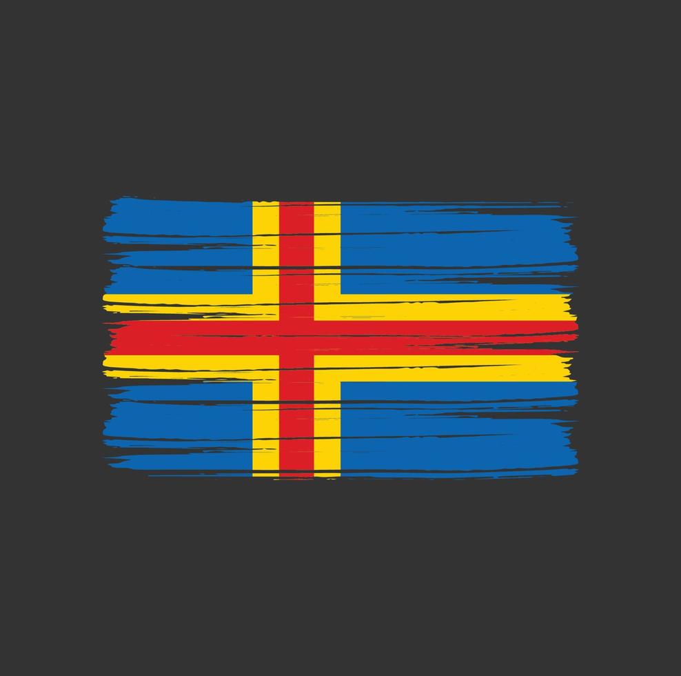 Aland Islands Flag Brush vector