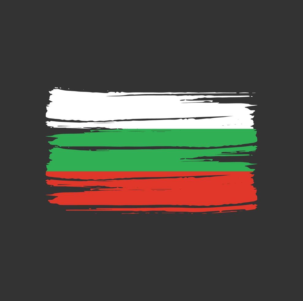 trazos de pincel de bandera de bulgaria vector