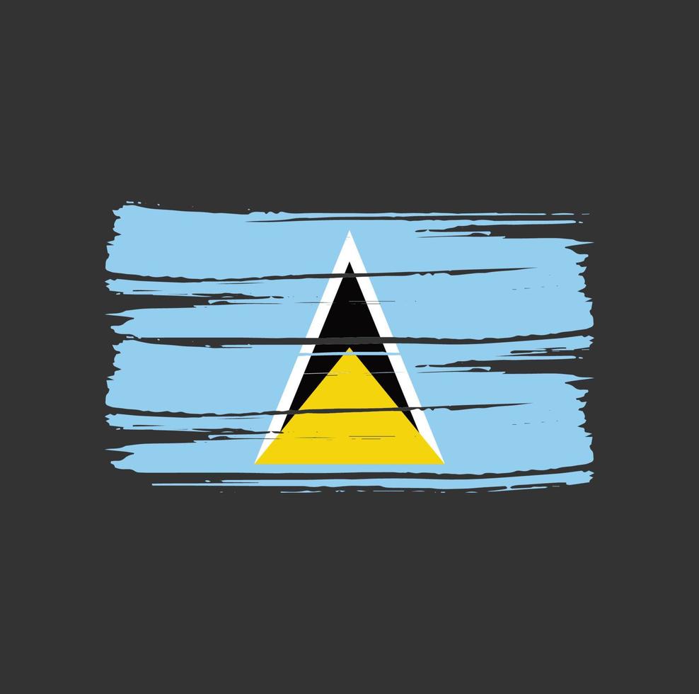 Saint Lucia Flag Brush Strokes vector