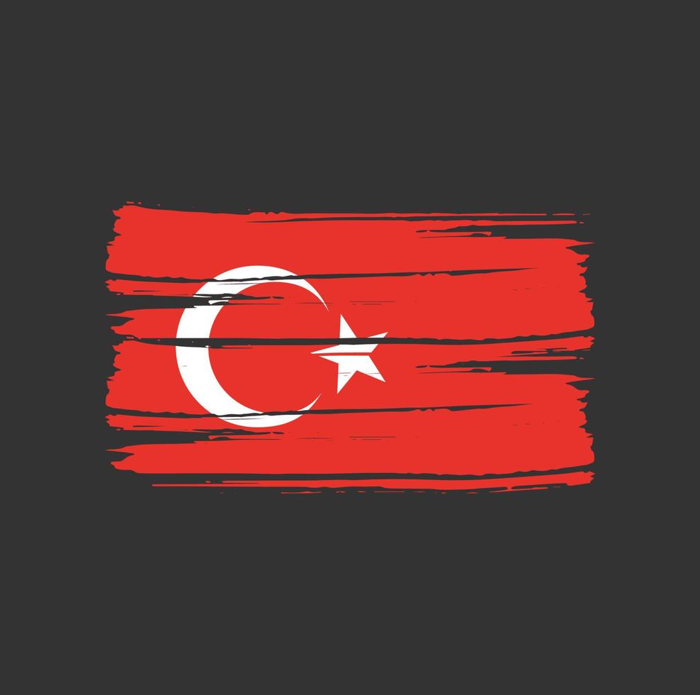 Turkey Flag Brush Strokes vector