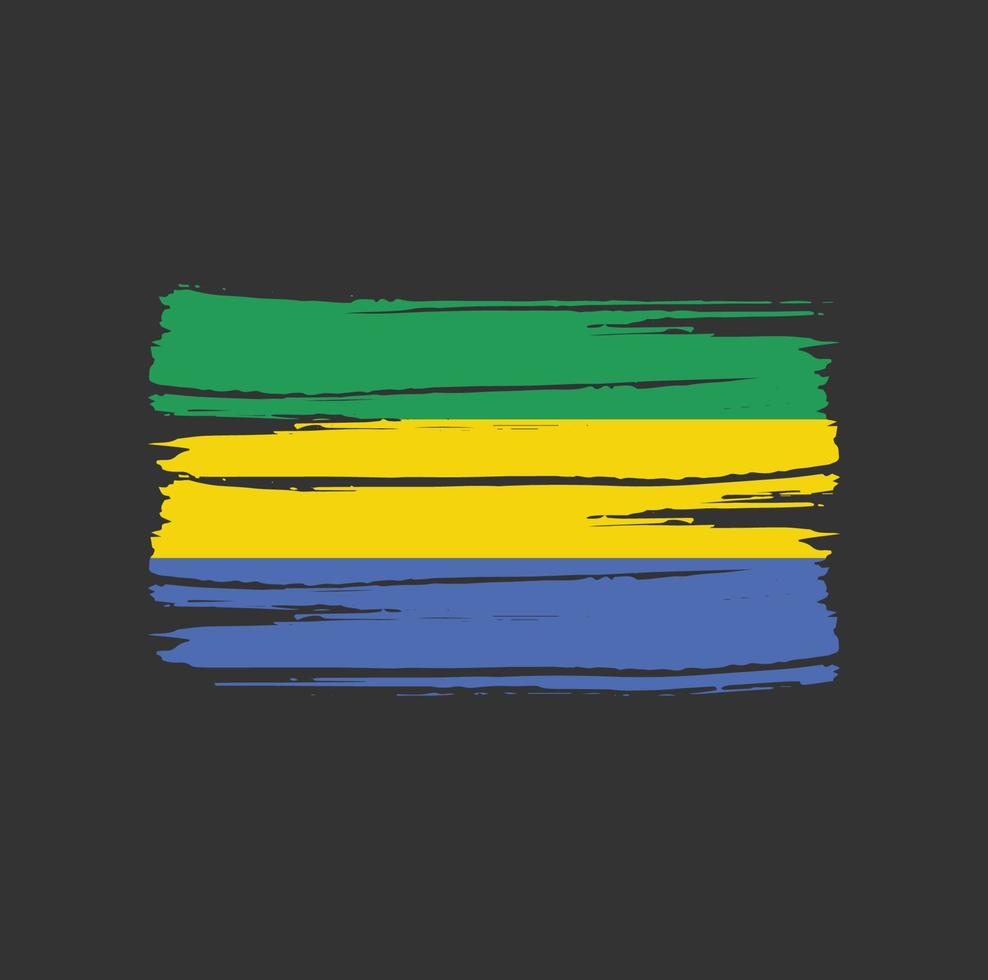 Gabon Flag Brush Strokes vector