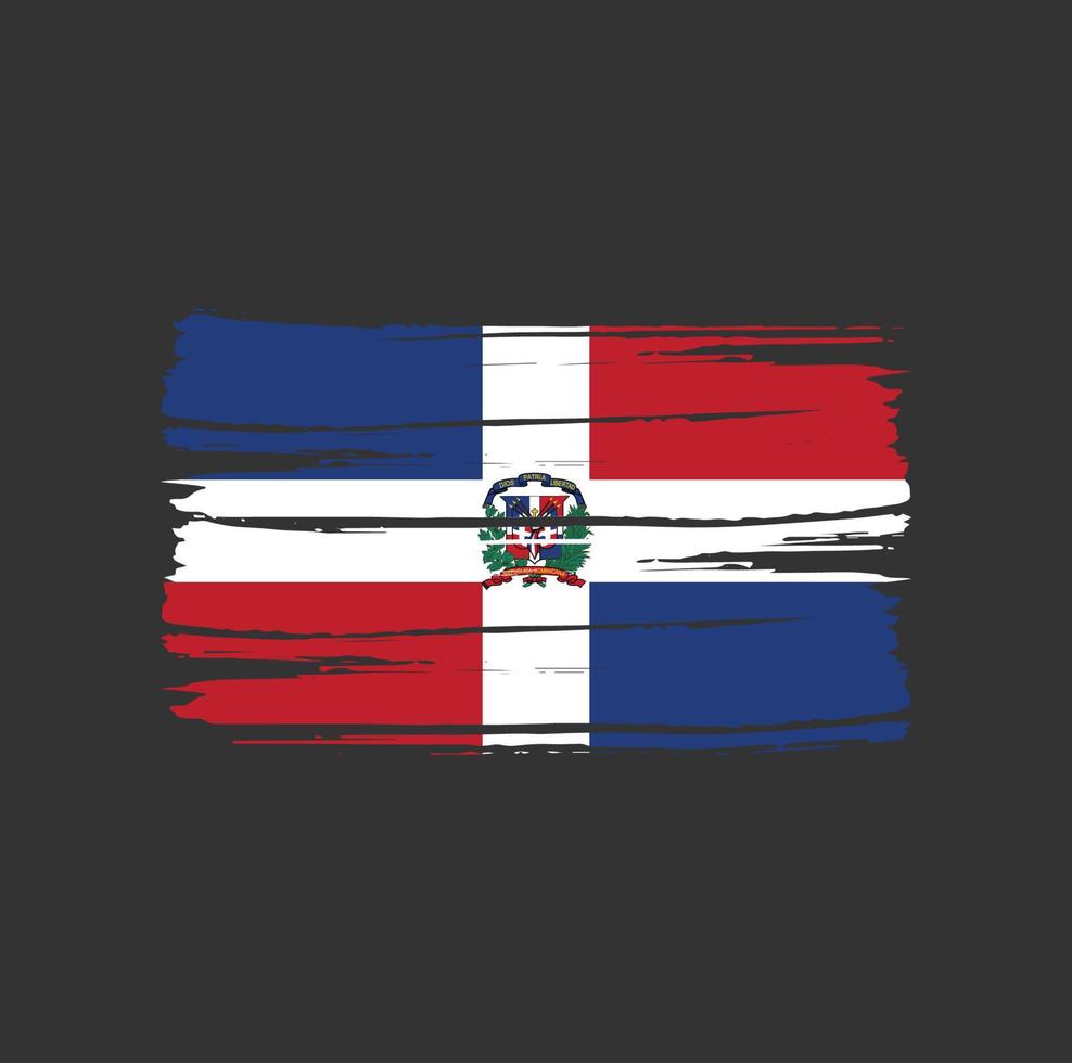 trazos de pincel de bandera de republica dominicana vector