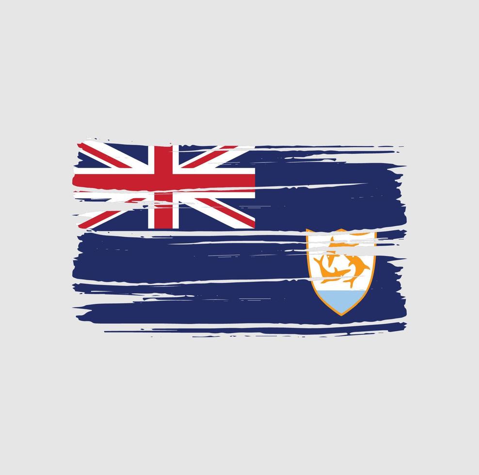 Anguilla Flag Brush Strokes vector