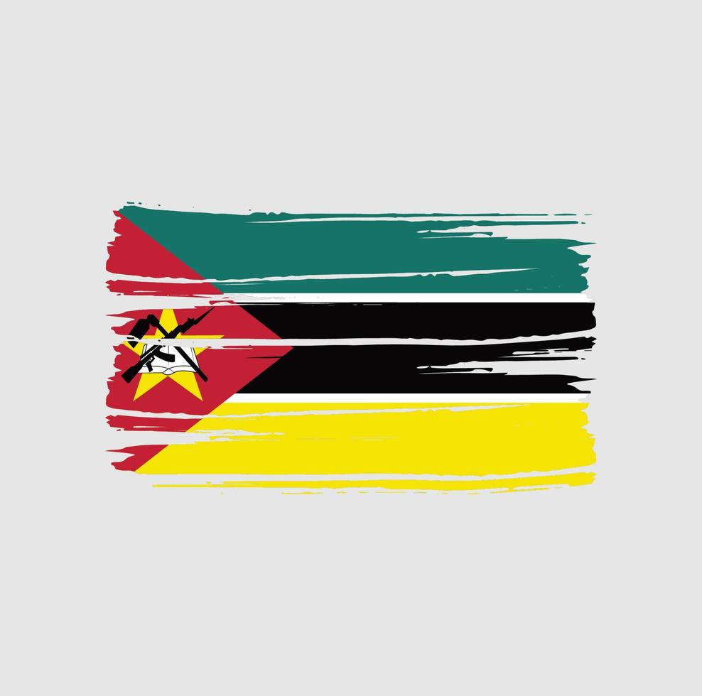 trazos de pincel de bandera de mozambique vector