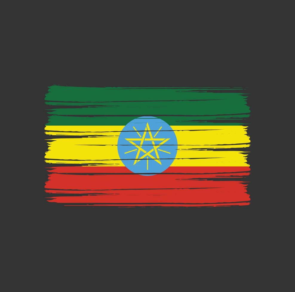 Ethiopia Flag Brush vector