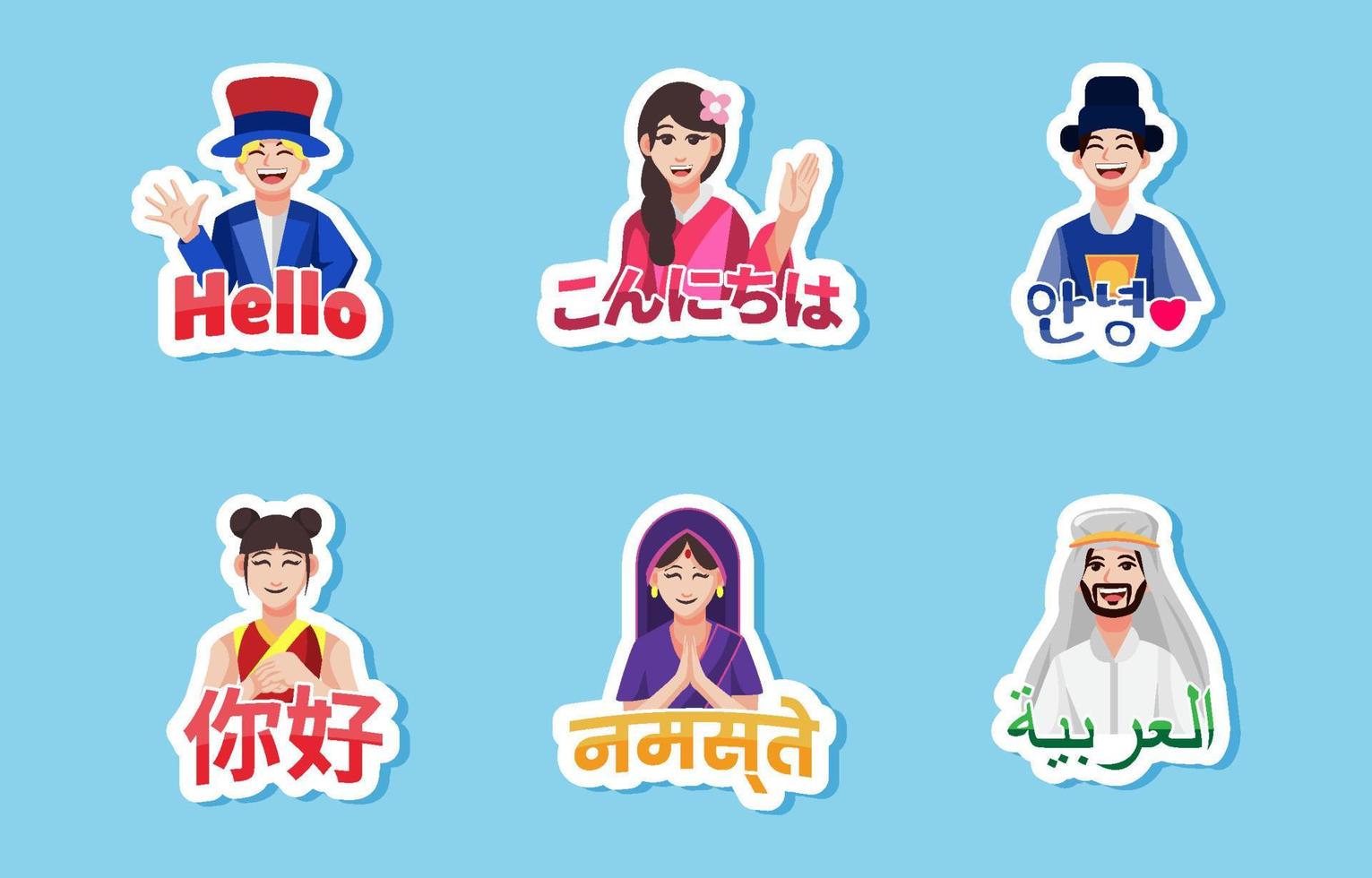 Diversity of Language Around the World Sticker vector