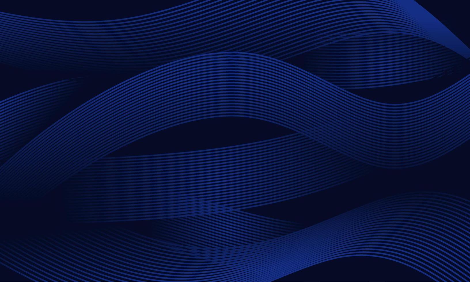 Dark blue background with abstract wavy lines. Vector background