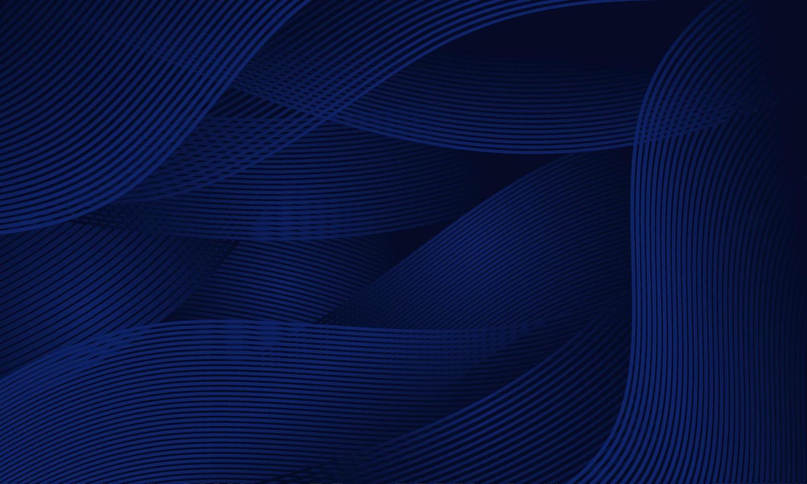 Modern wavy lines abstract background. Dark blue gradient background. Vector design for poster, banner, web