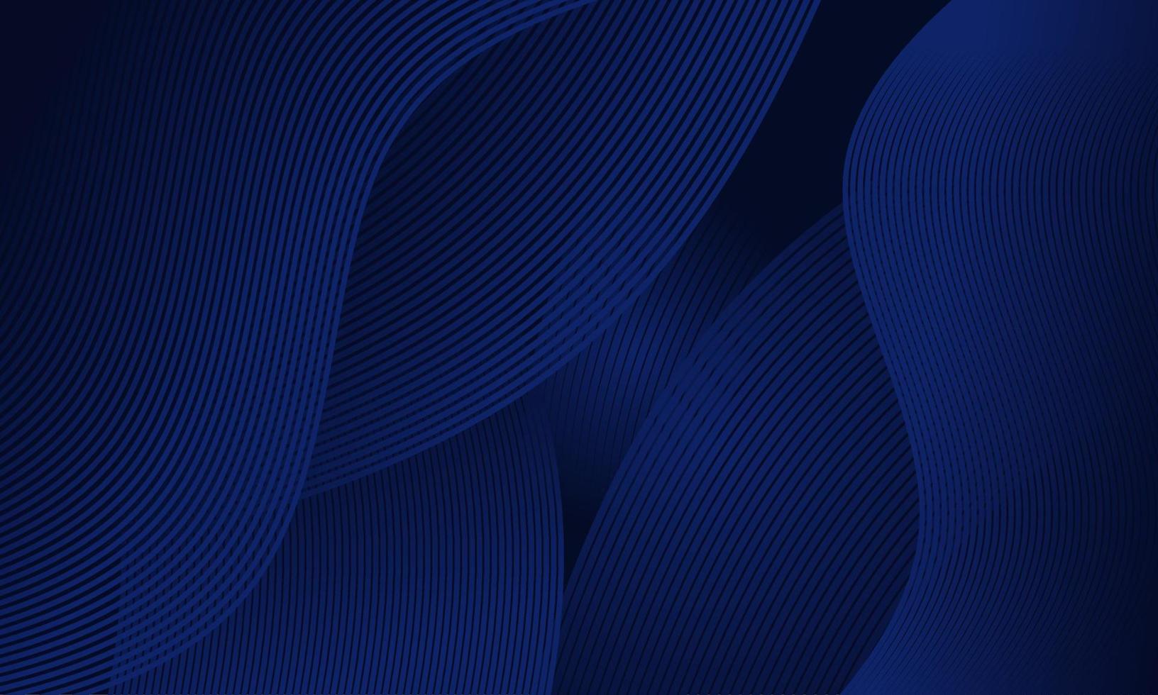Abstract modern line wave curve background. Dark blue line gradient luxury background. Design for presentations or business. Vector Illustration