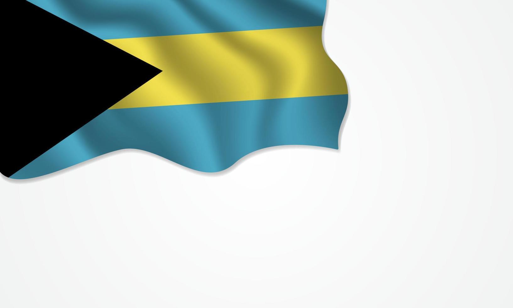 Bahamas flag waving illustration with copy space on isolated background vector