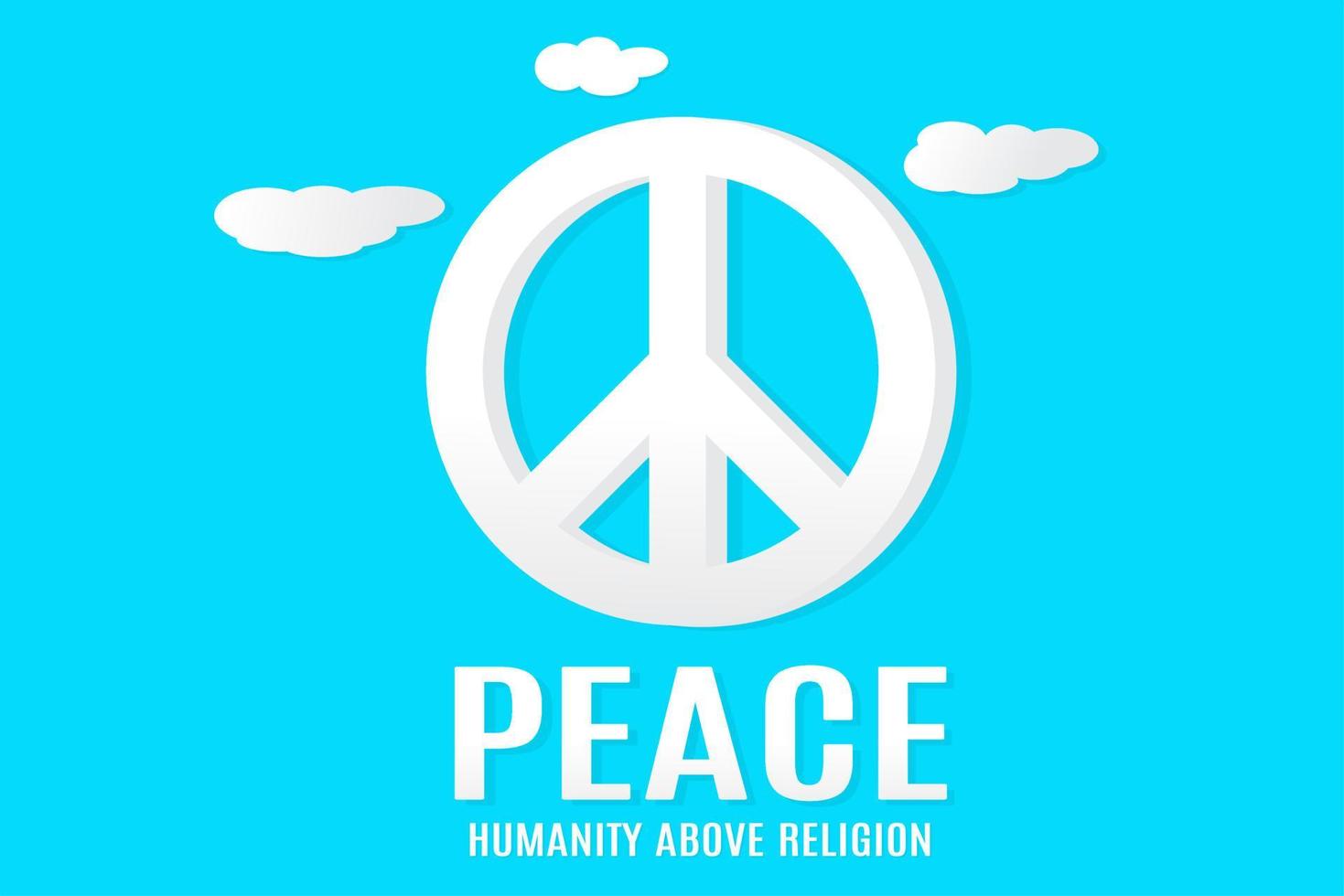 símbolo de icono de paz en un fondo azul claro. ilustración vectorial vector