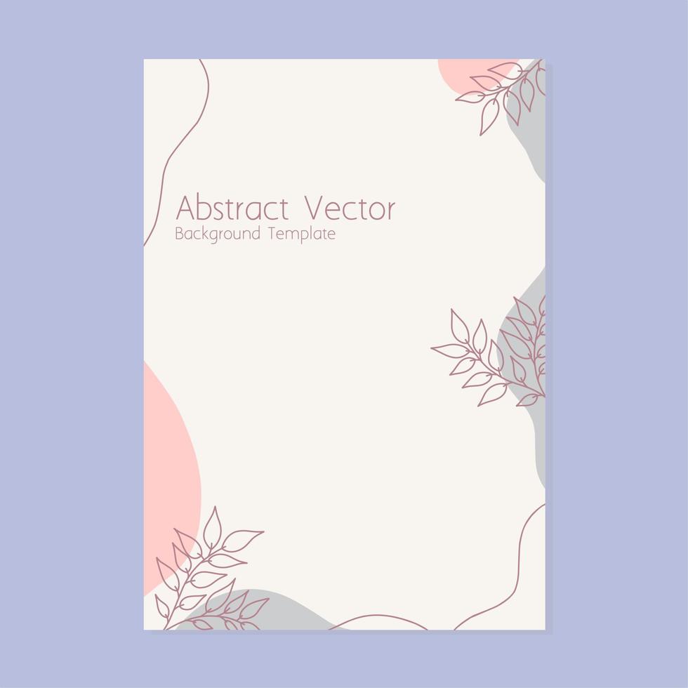 Aesthetic and trendy abstract vector background for presentation templates and social media posts with floral and plant ornaments. Abstract vector background design