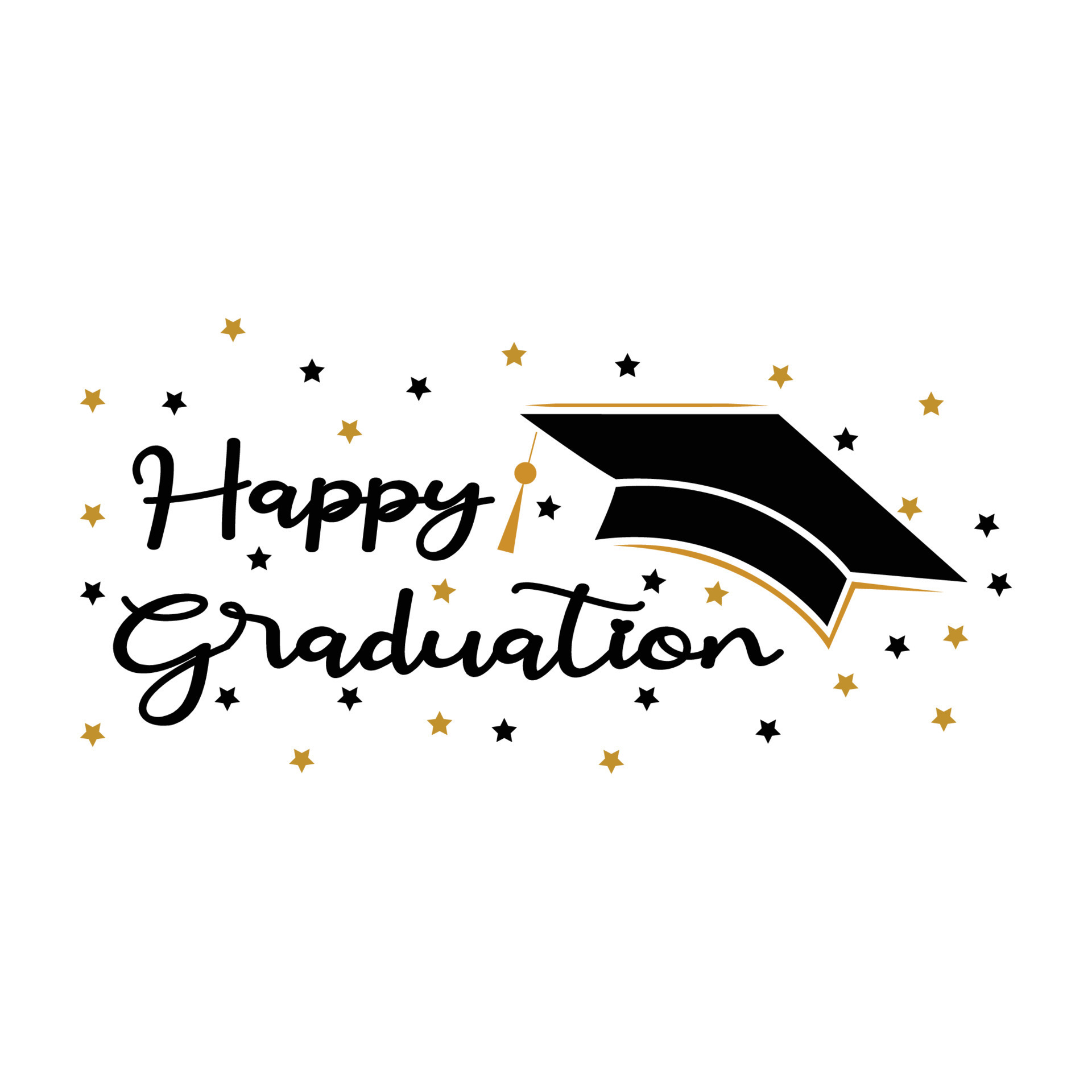 Happy Graduation. Hand drawn lettering for greeting, invitation card
