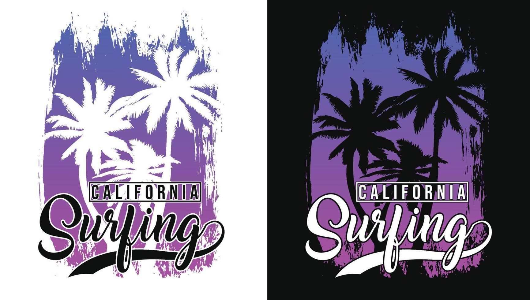 California Surfing Typography With Surfing Vintage Retro Background vector