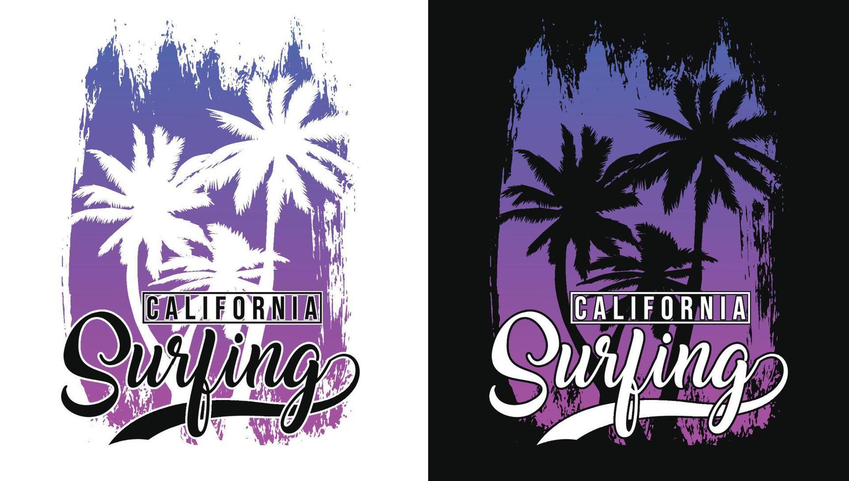 tipografía de surf de california con fondo retro vintage de surf vector