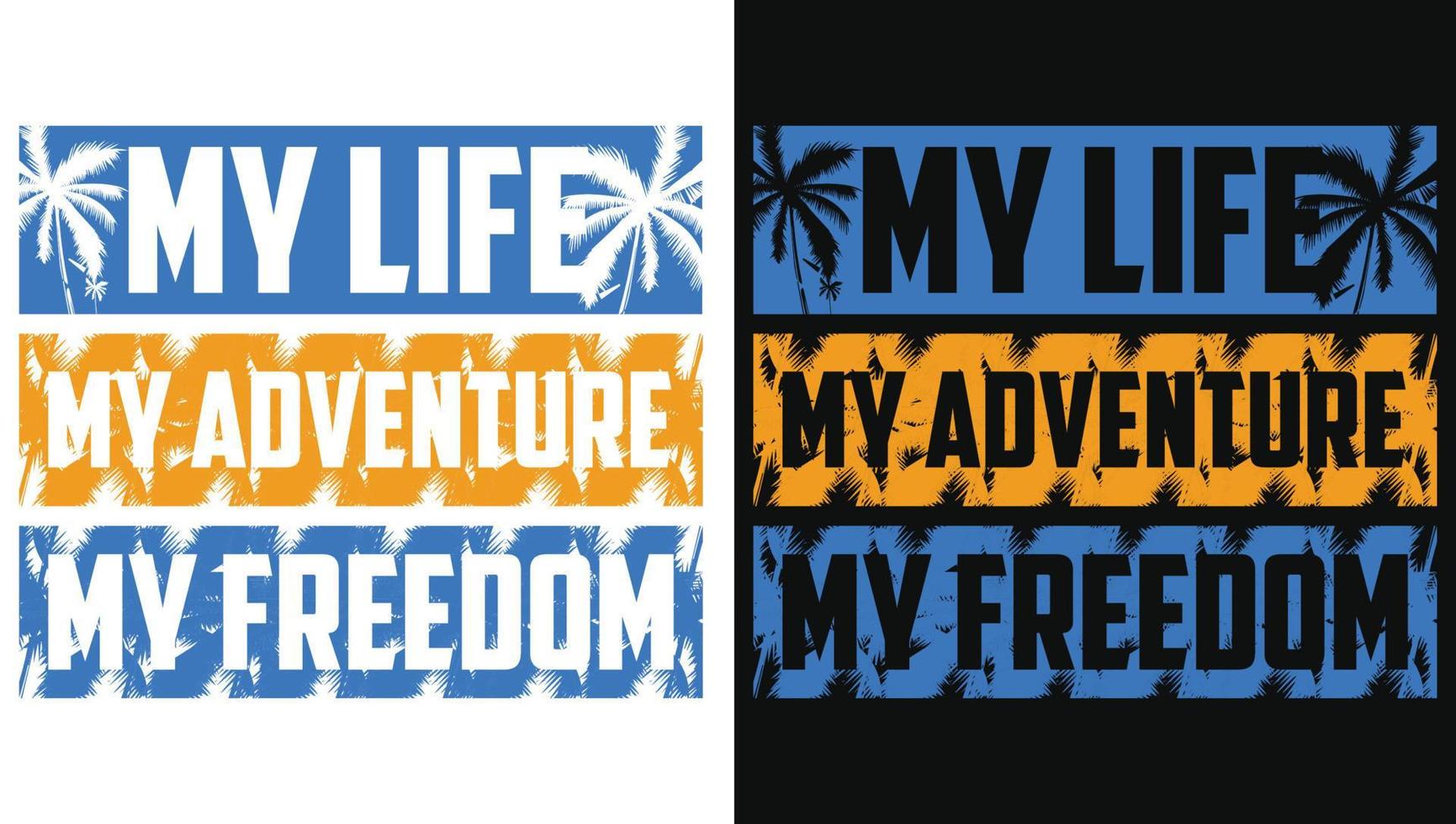 mi vida mi aventura mi libertad tipografía con fondo de surf de verano vector