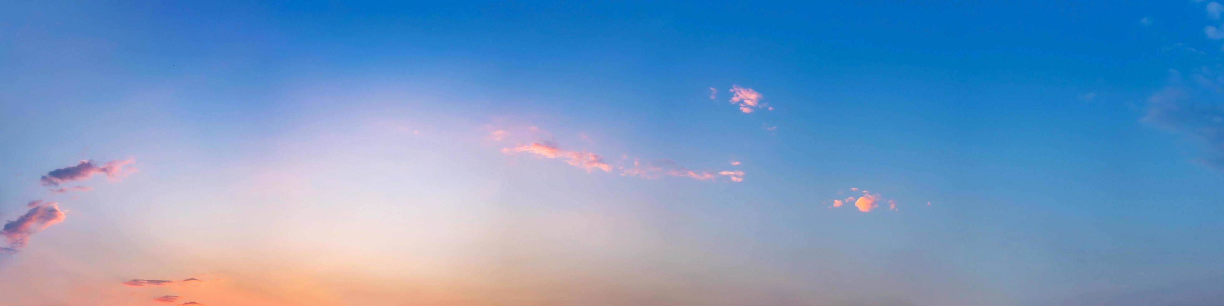 Dramatic panorama sky with cloud on sunrise and sunset time. Panoramic image. photo