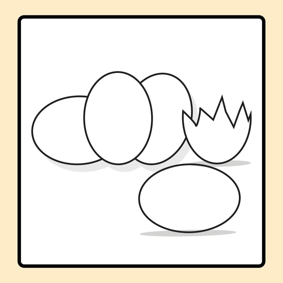 Print Easter Eggs Icons. Easter Coloring Day Festival. Vector Illustration Decoration. Set of Easter Eggs Design