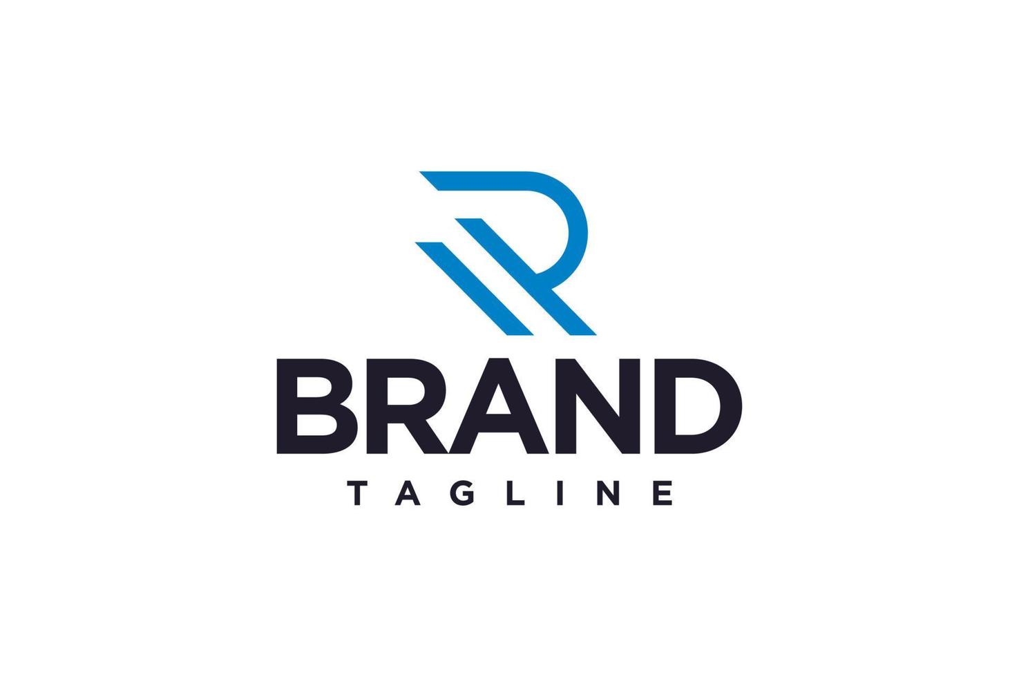 Creative and Minimalist Letter RR R Logo Design Icon, Editable in Vector Format in Black and White Color
