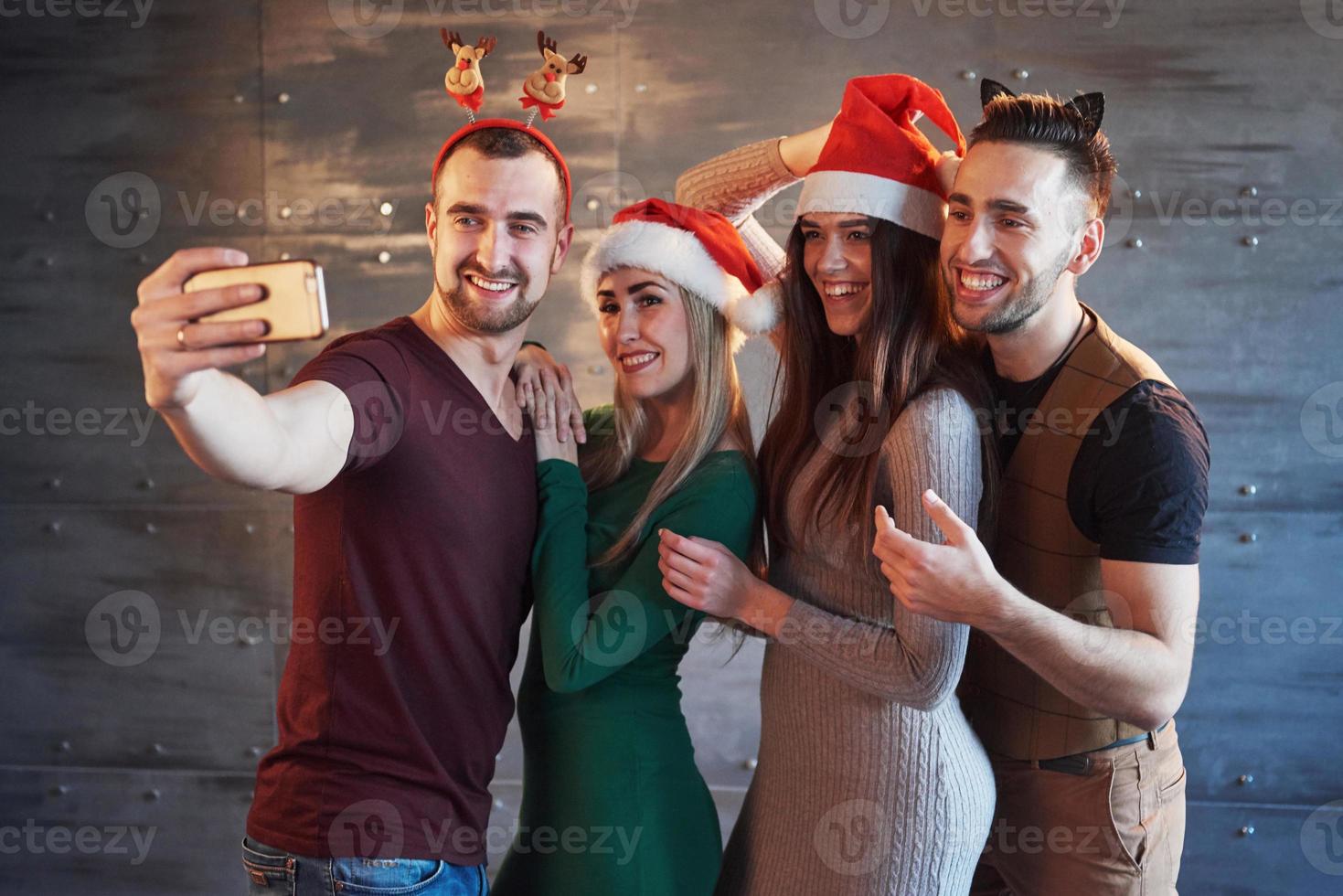 Picture showing group of friends celebrating New Year photo