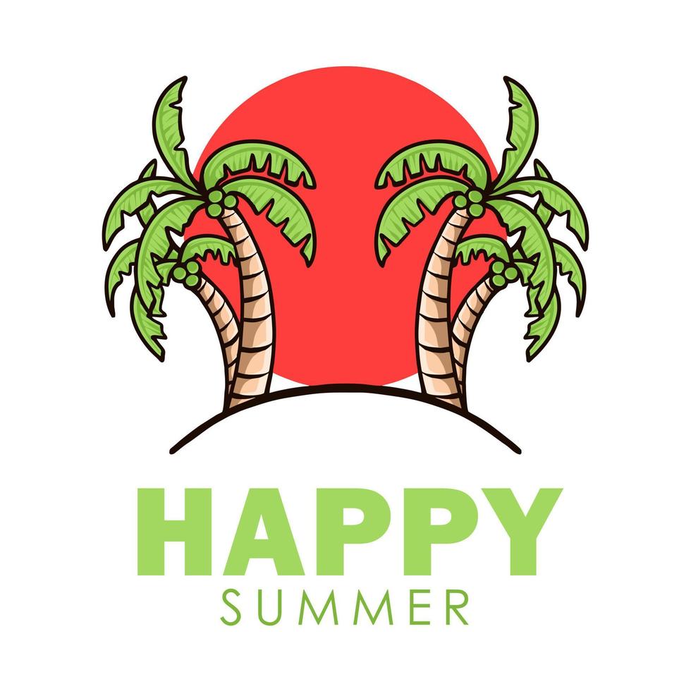 Happy Summer Simple and minimalist Logo Design vector