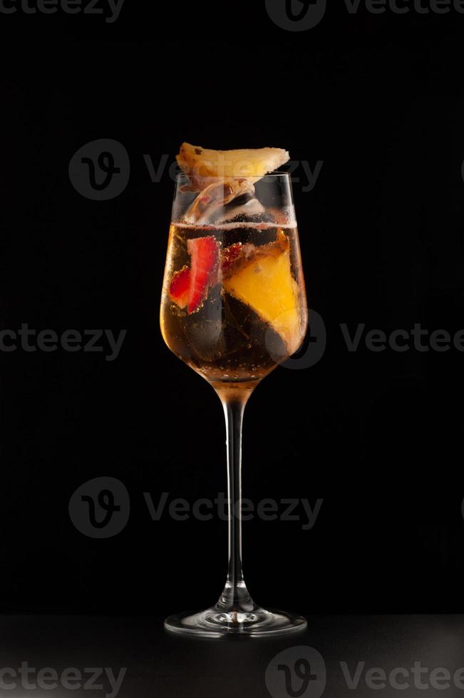 beverages on a dark background photo