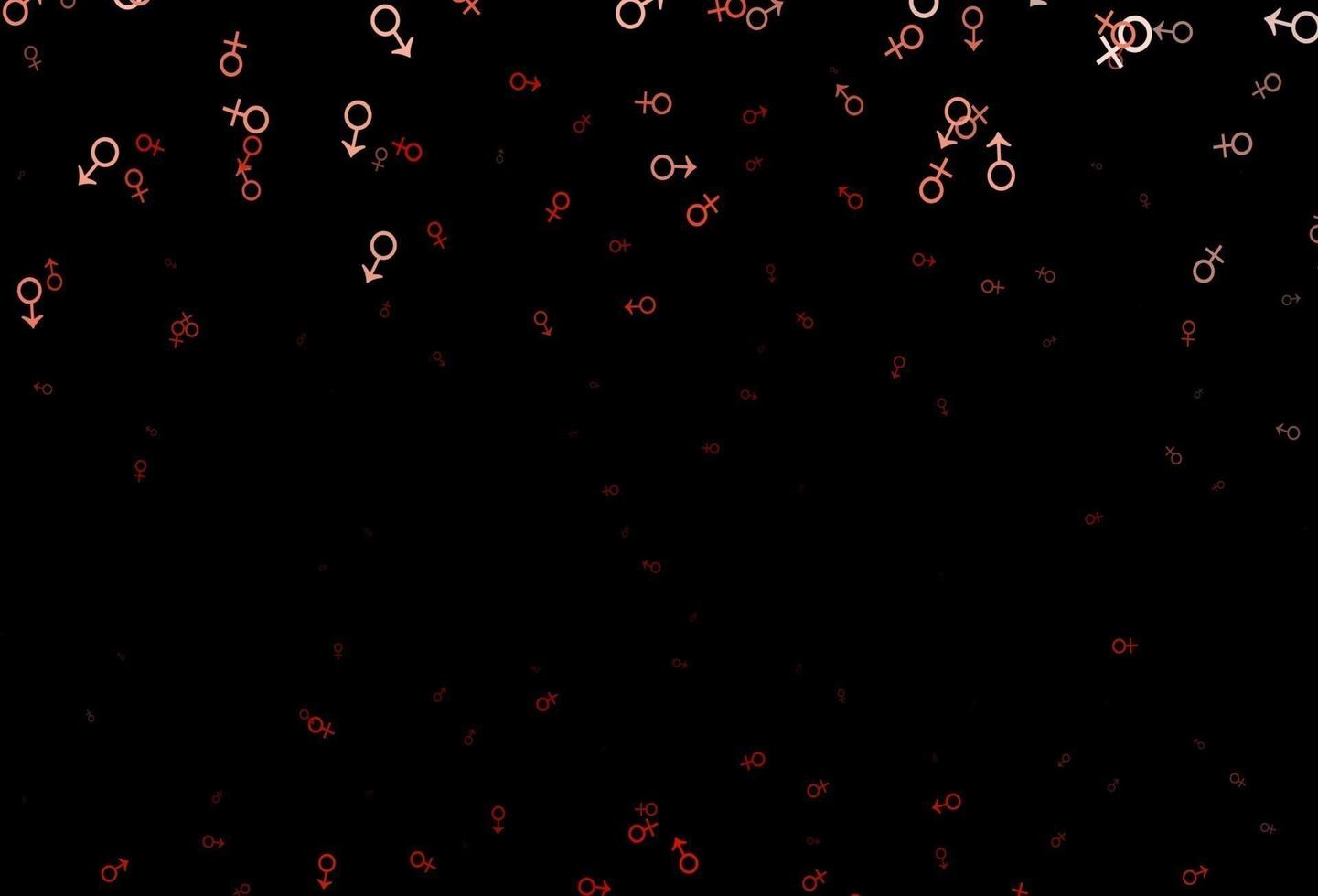 Dark red vector background with gender symbols.