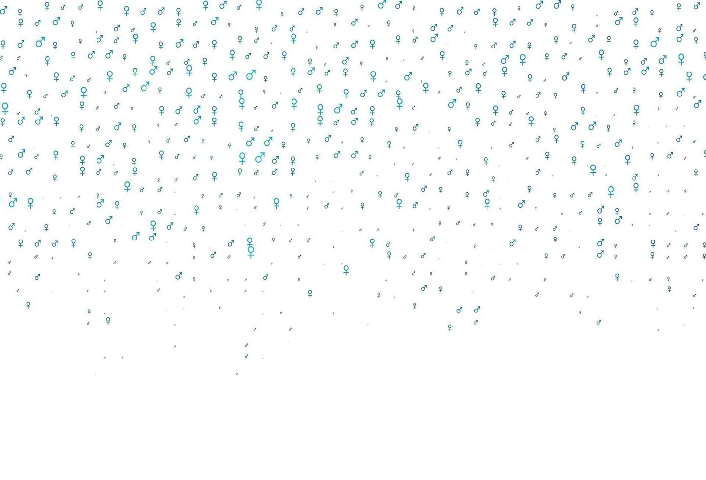 Light blue vector background with gender symbols.