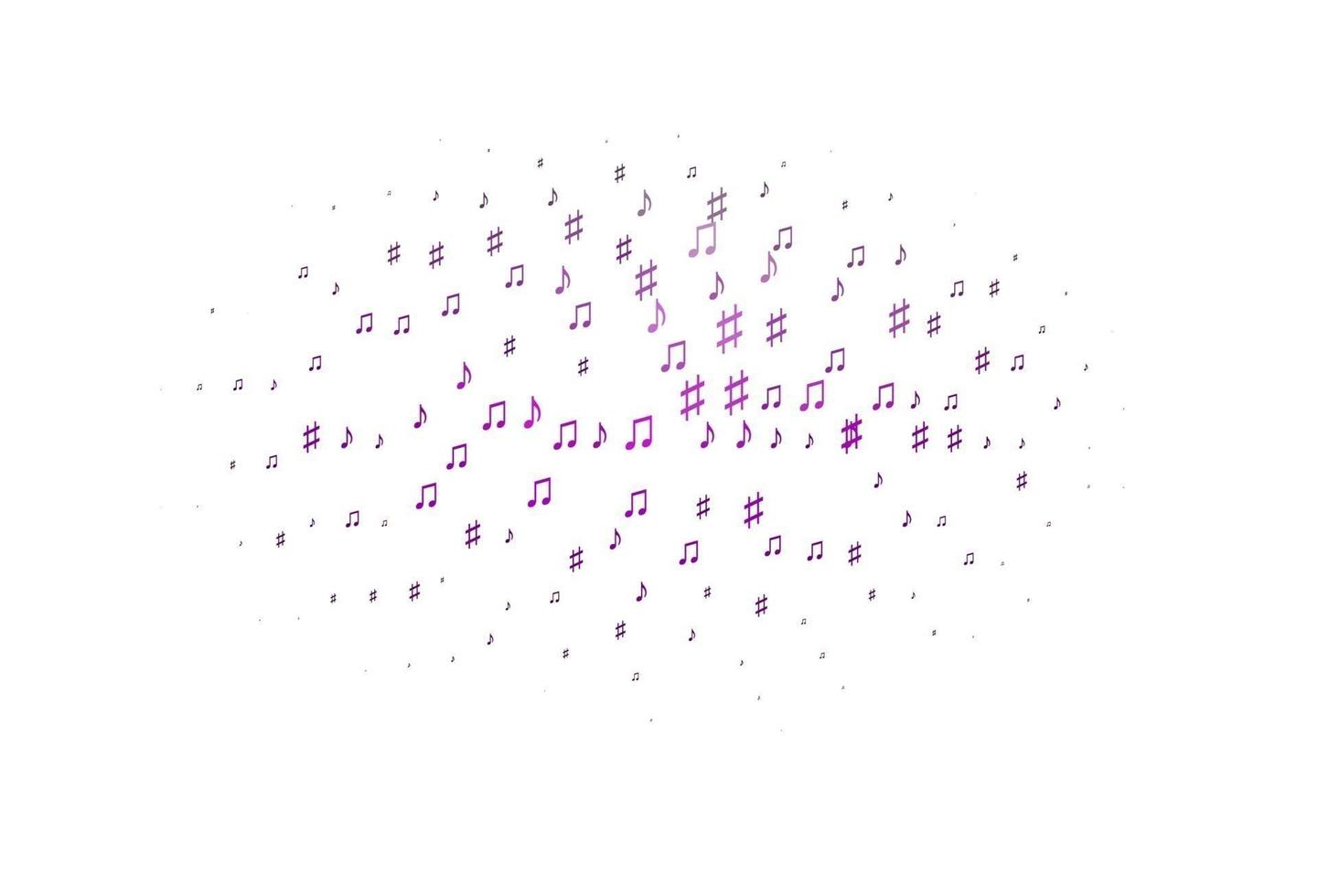 Light Purple vector background with music symbols.