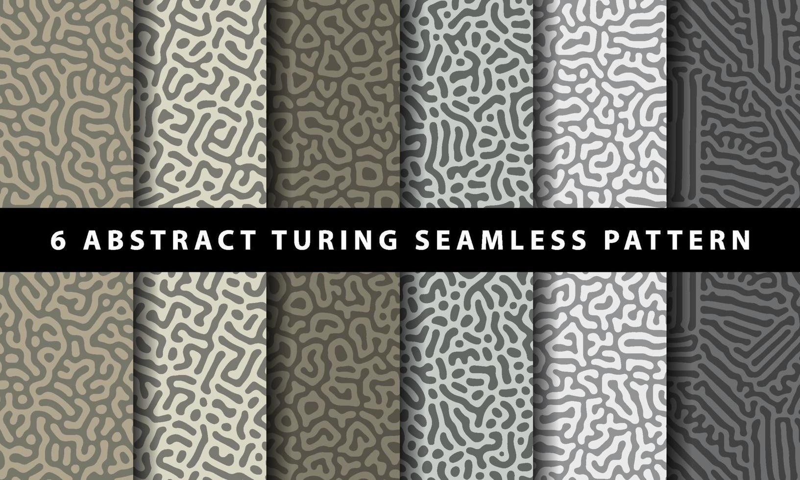Collection of turing abstract seamless pattern vector