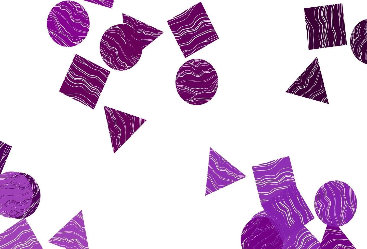 Light Purple vector template with crystals, circles, squares.