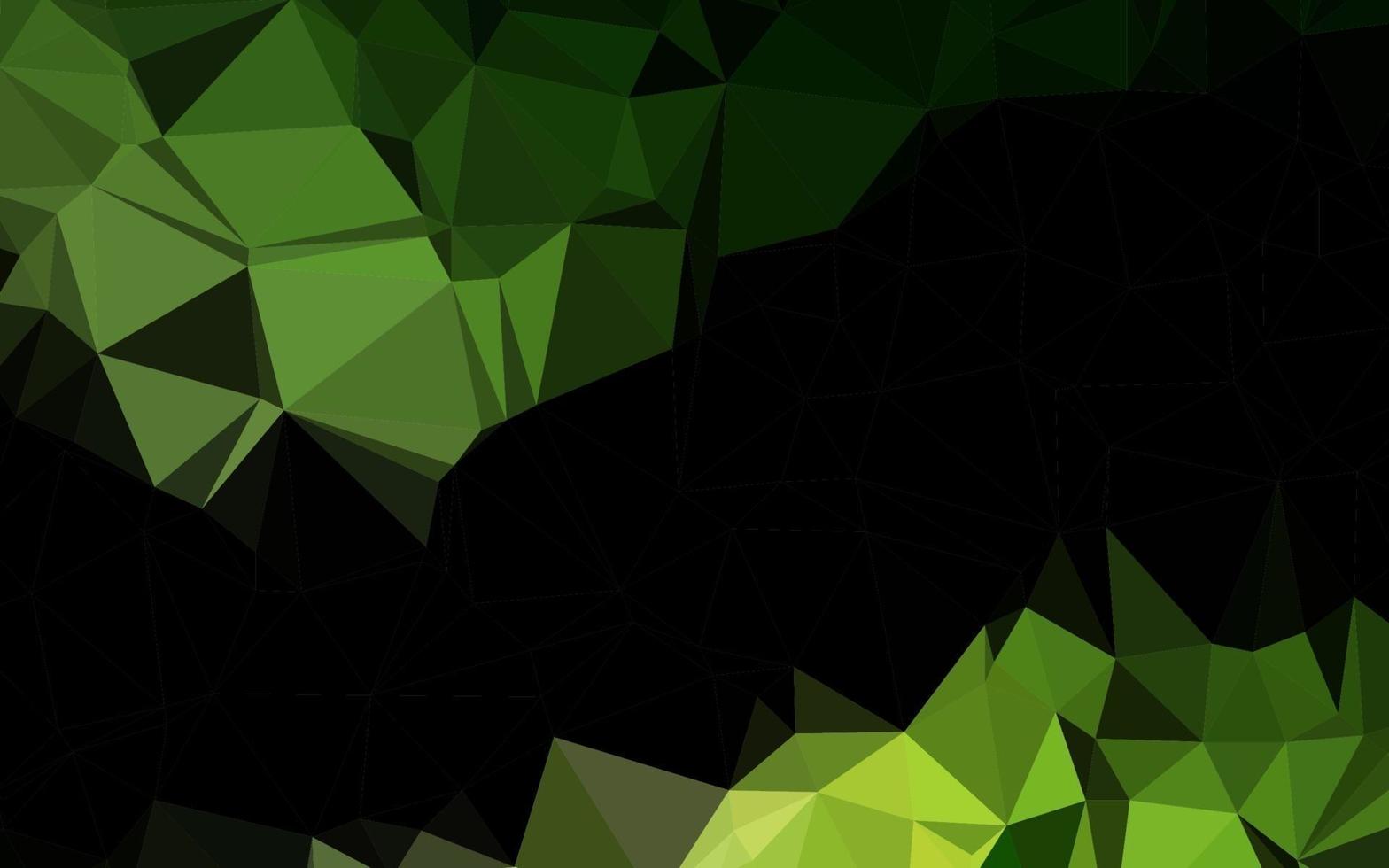 Dark Green vector shining triangular background.