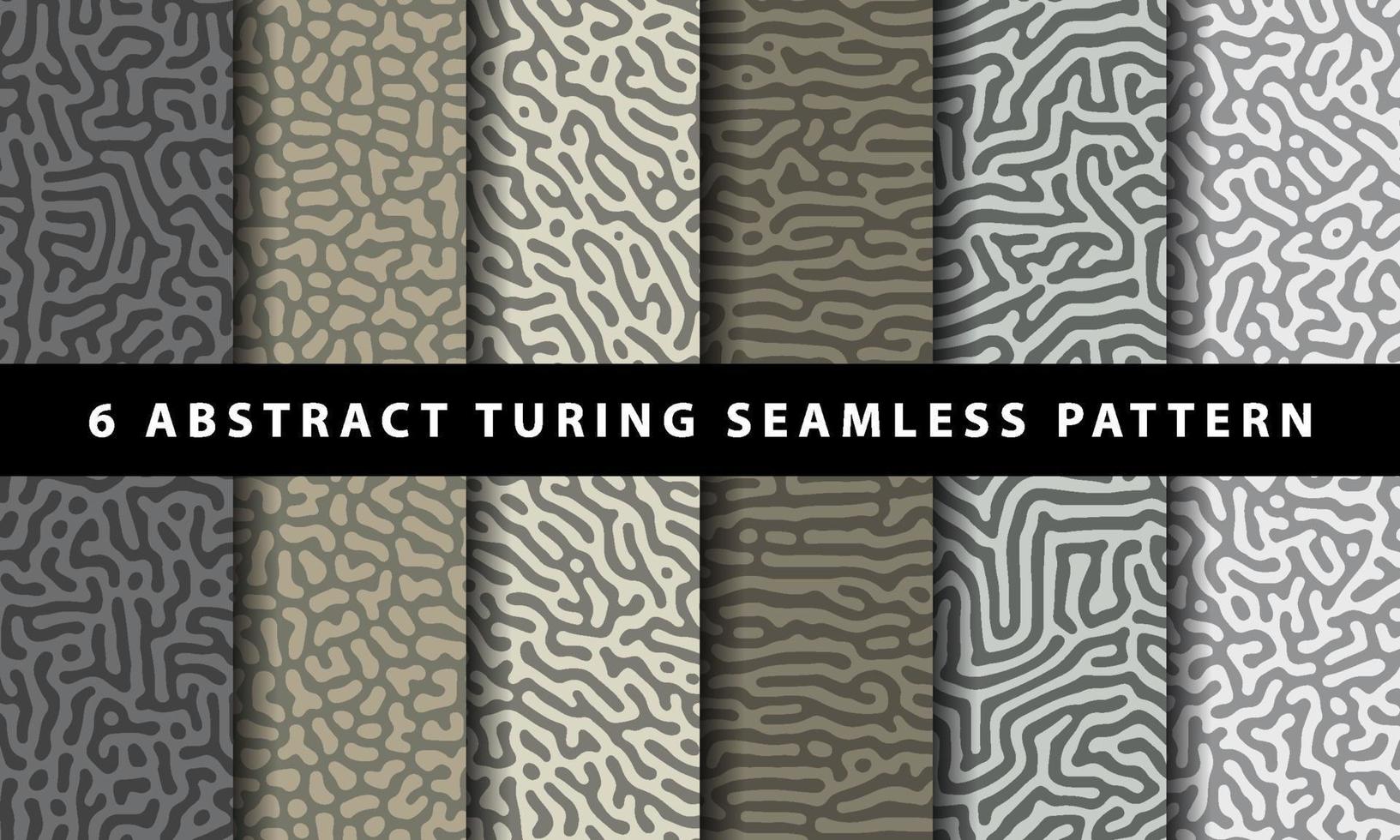 Collection of turing abstract seamless pattern vector