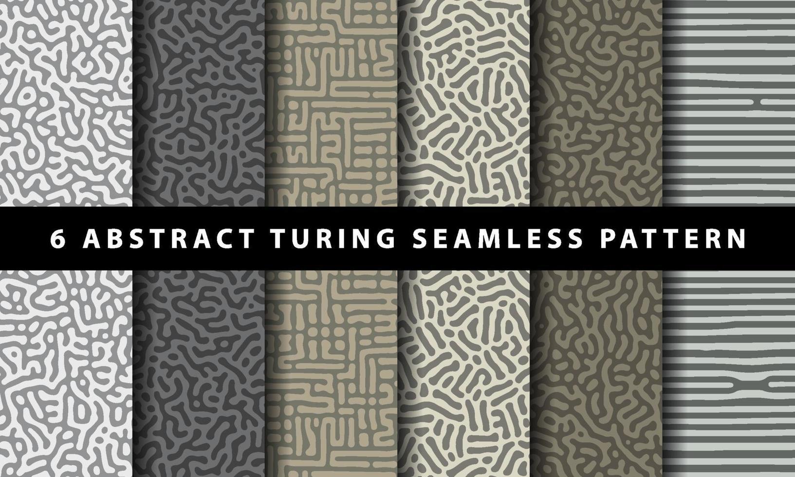 Collection of turing abstract seamless pattern vector