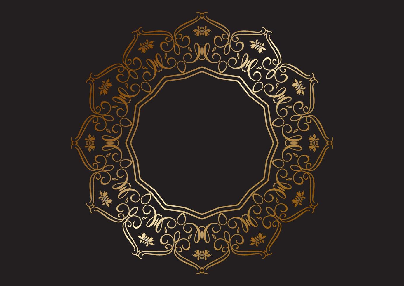 elegant background with decorative gold frame design vector