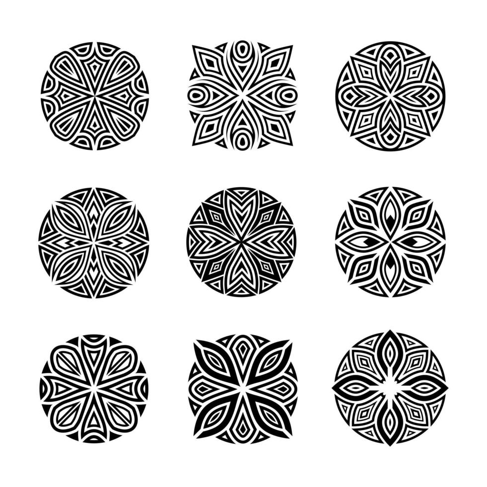 Artistic Round Decorative Shape Vector Set