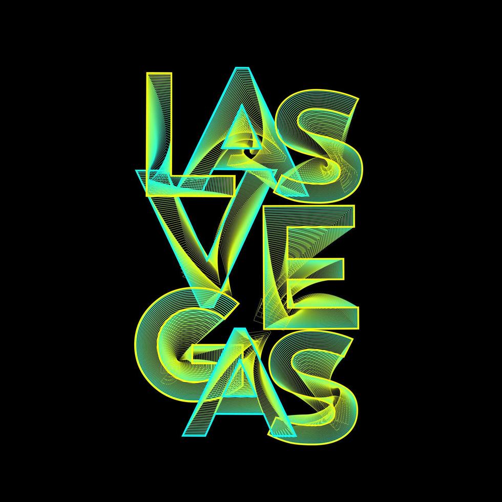Las vegas lettering typography art. Vector illustration