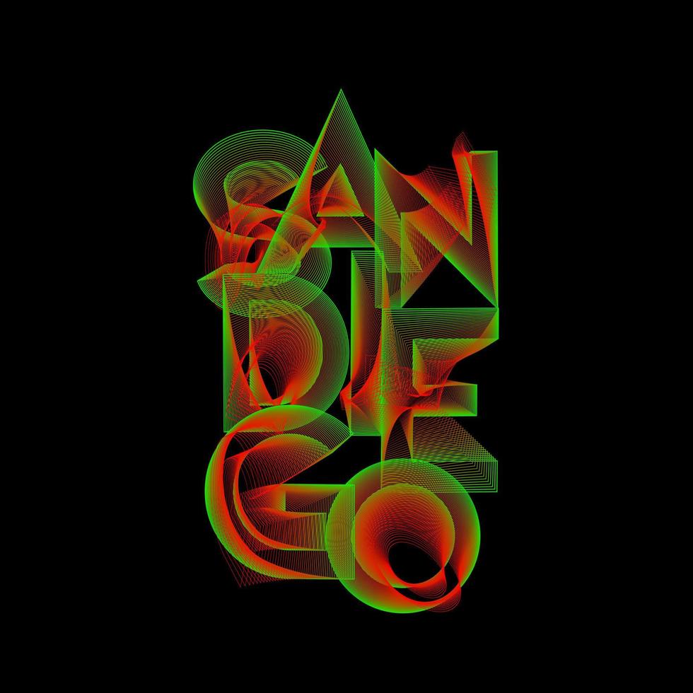 San Diego typography art for t-shirt design, posters etc. Vector illustration