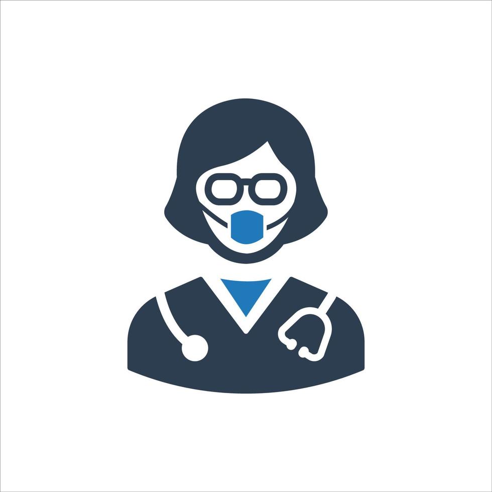 Lady Doctor Icon vector