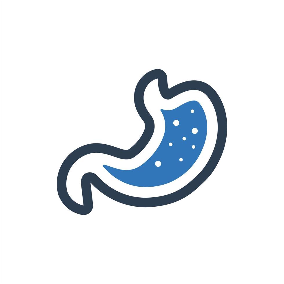 icono de gastroenterología, icono del estómago humano vector