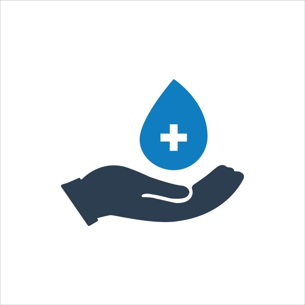 Blood transfusion icon, Water drop icon vector