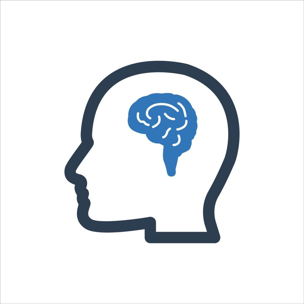 Brainstorming Icon, neuroscience icon vector