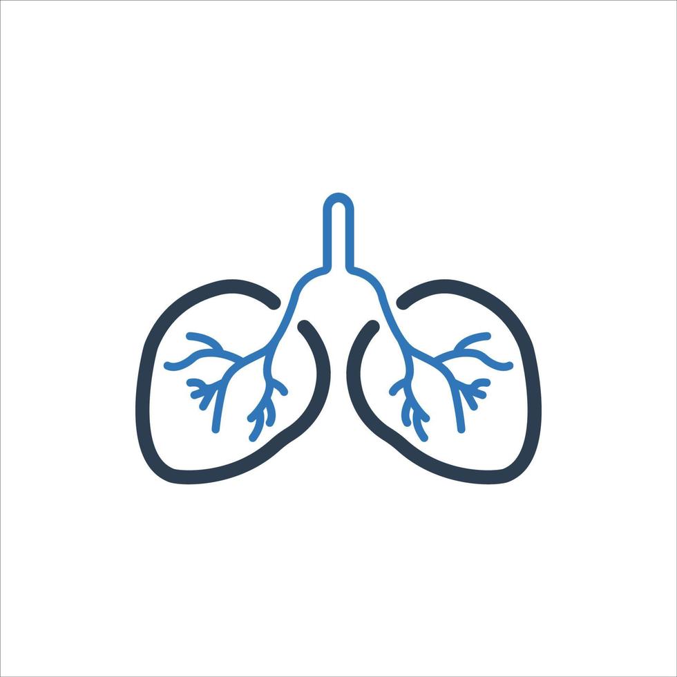 icono de pulmones humanos, icono de neumología vector