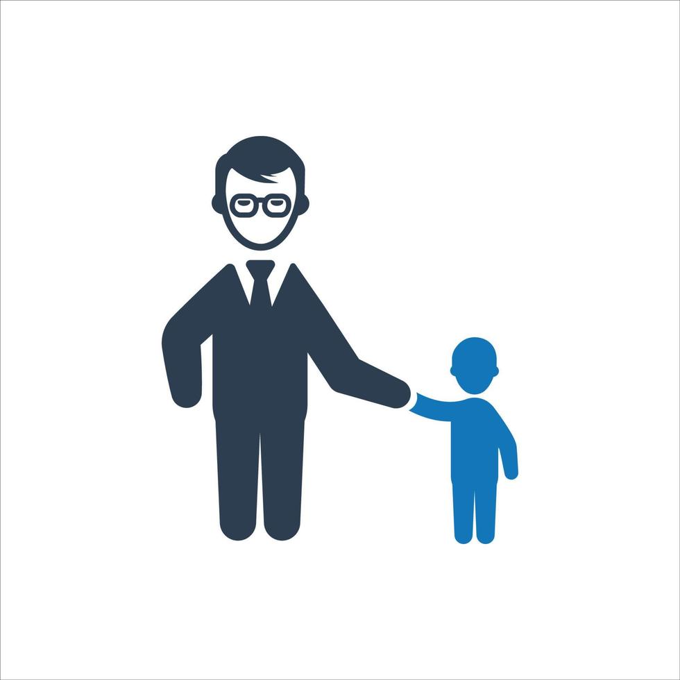 Father and Child Icon, pediatrics icon vector