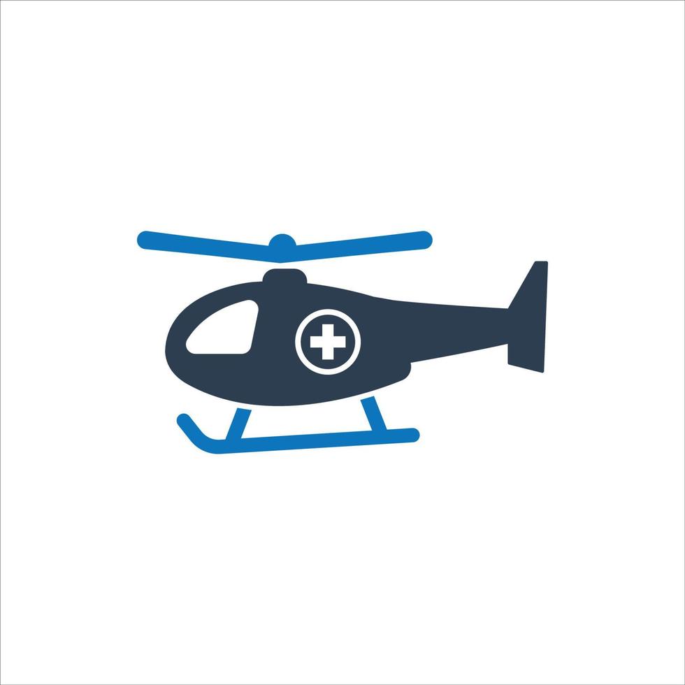 Emergency ambulance, helicopter icon, Air ambulance vector
