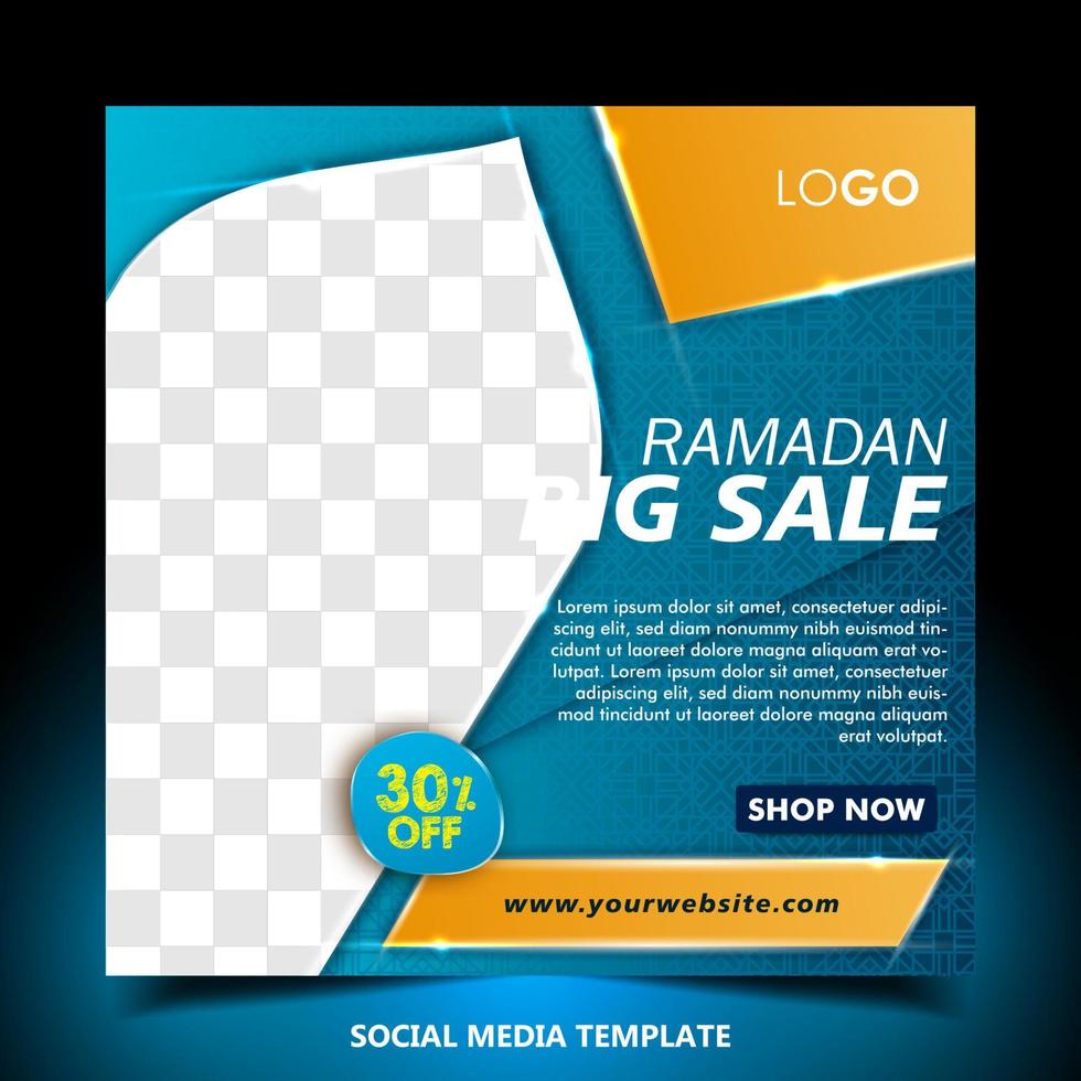 Ramadan sale social media post banner template vector
