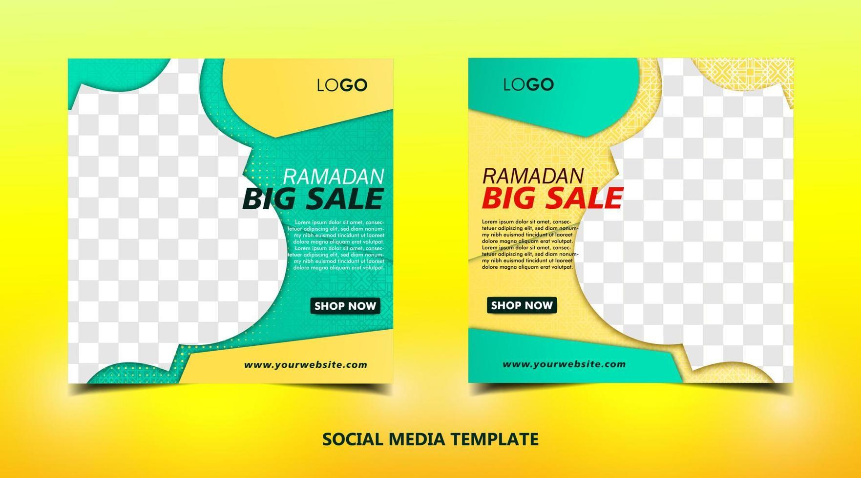 Ramadan sale social media post banner template vector