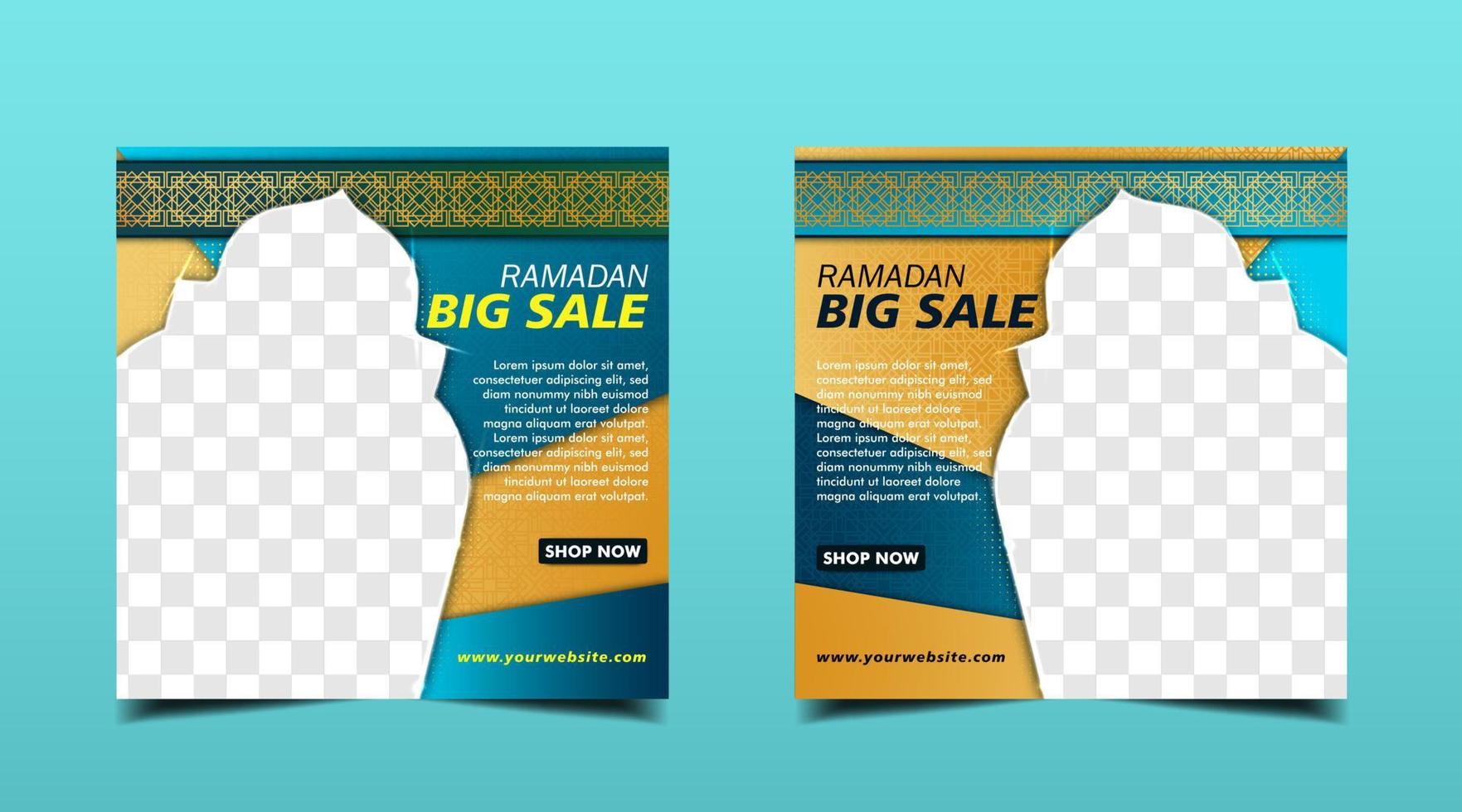 Ramadan sale social media post banner template vector