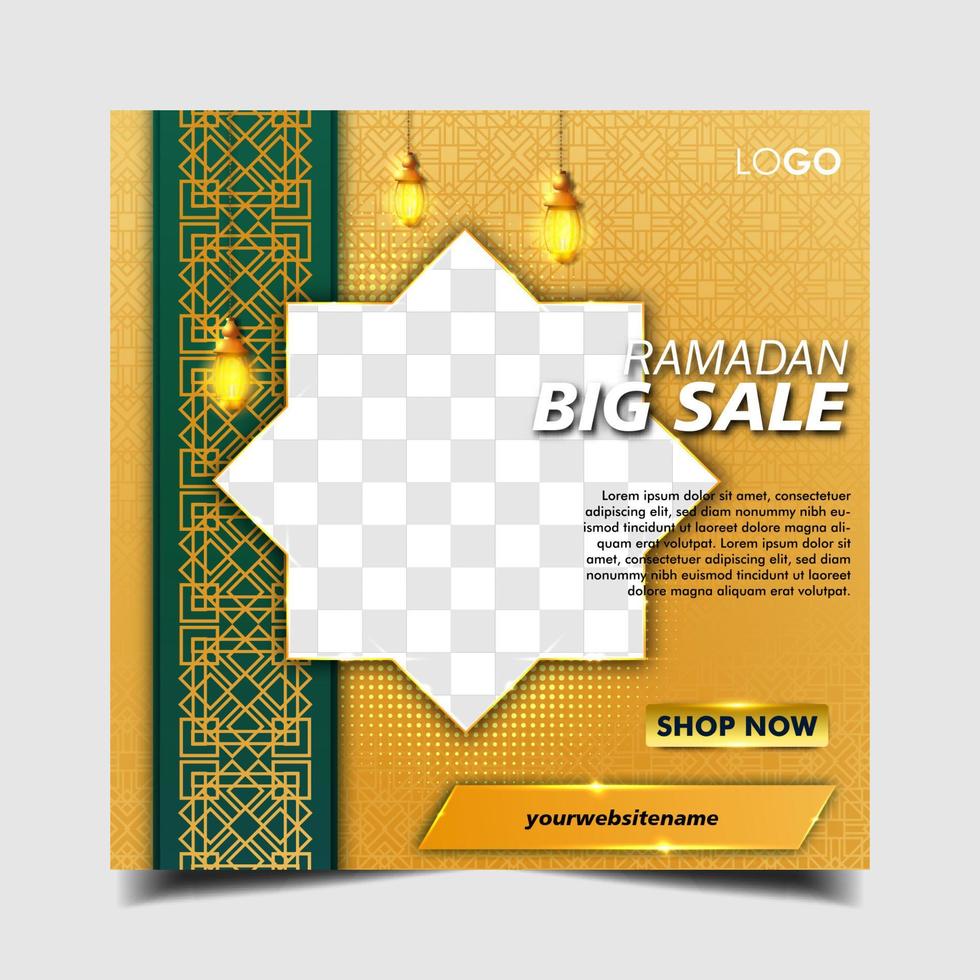 Ramadan sale social media post banner template vector