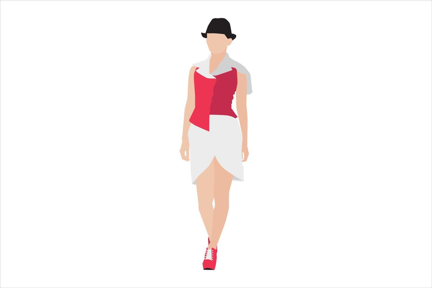 Ilustración vectorial de mujeres de moda caminando por la acera vector